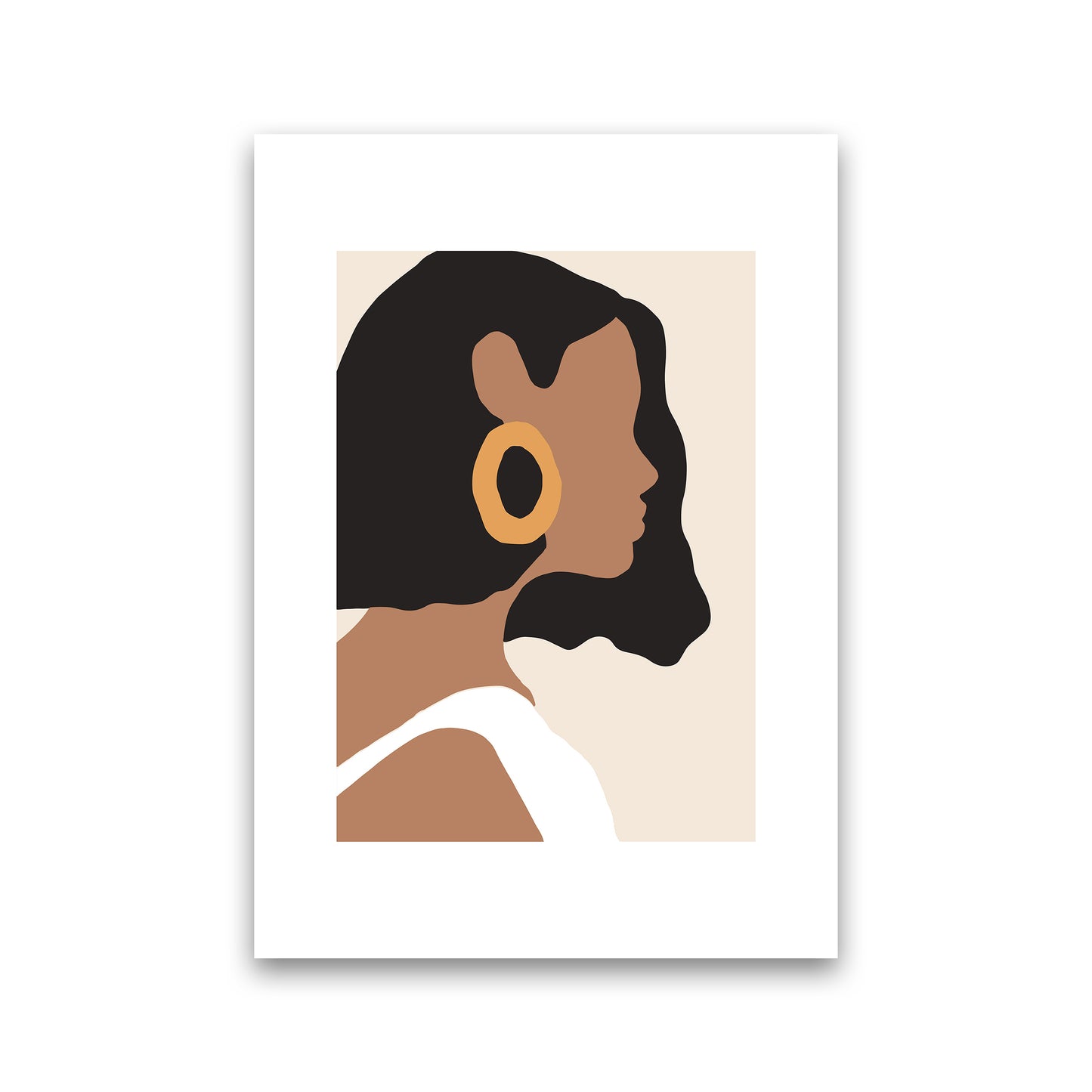 Mica Girl With Earring N6 Art Print by Pixy Paper Print Only