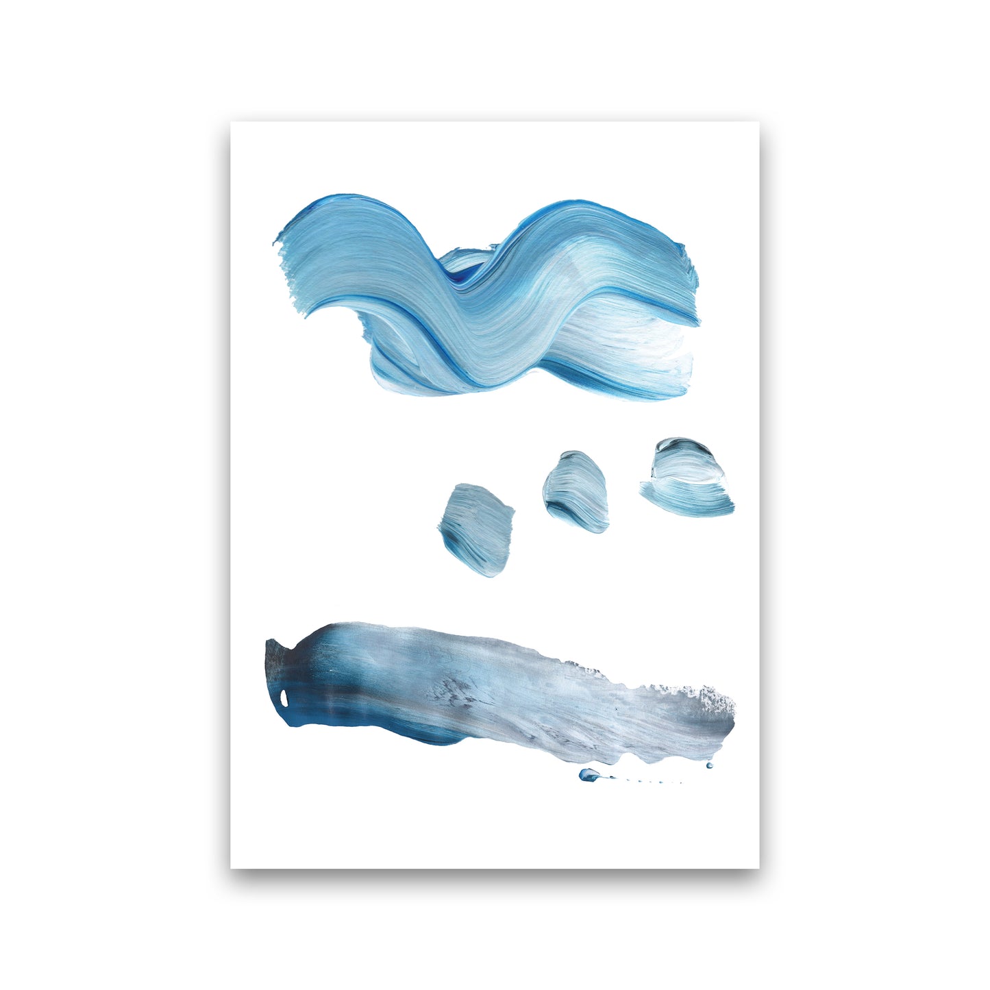 Light Blue Paint Strokes Art Print by Pixy Paper Print Only