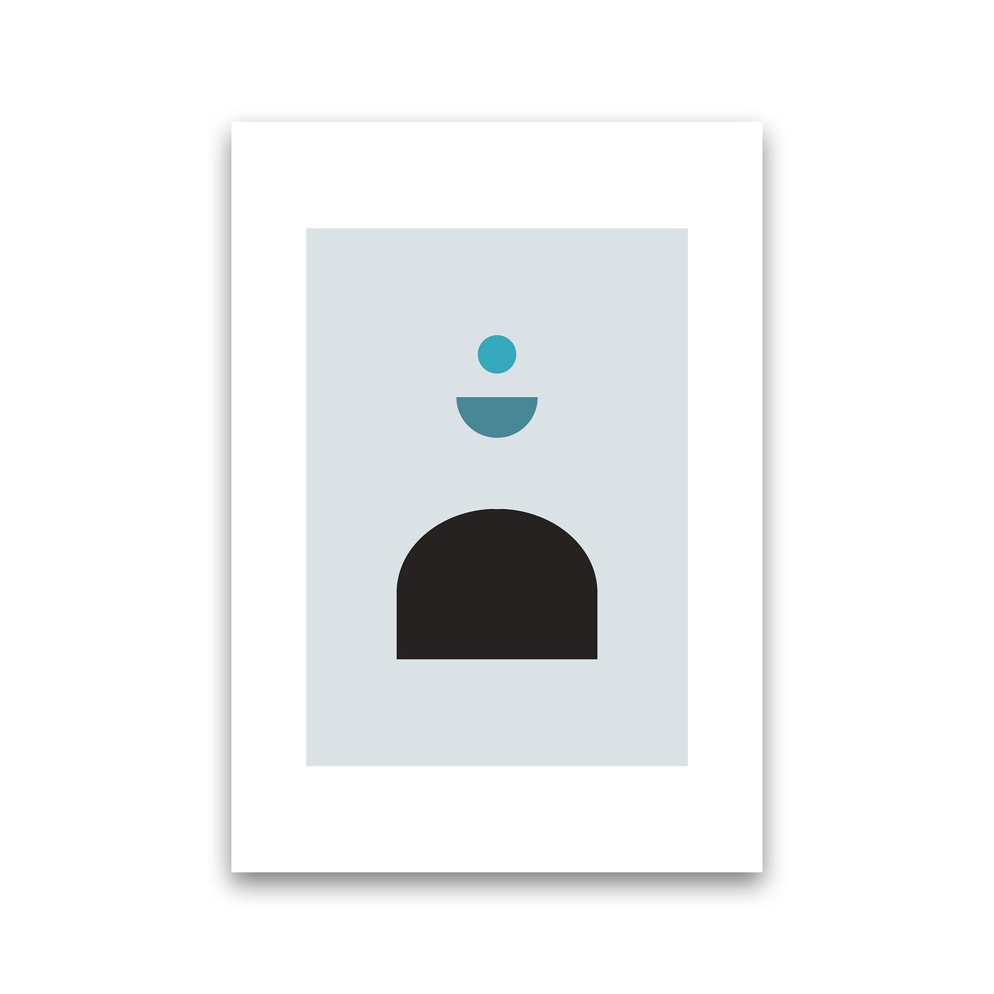 Mita Teal Abstract N12 Art Print by Pixy Paper Print Only