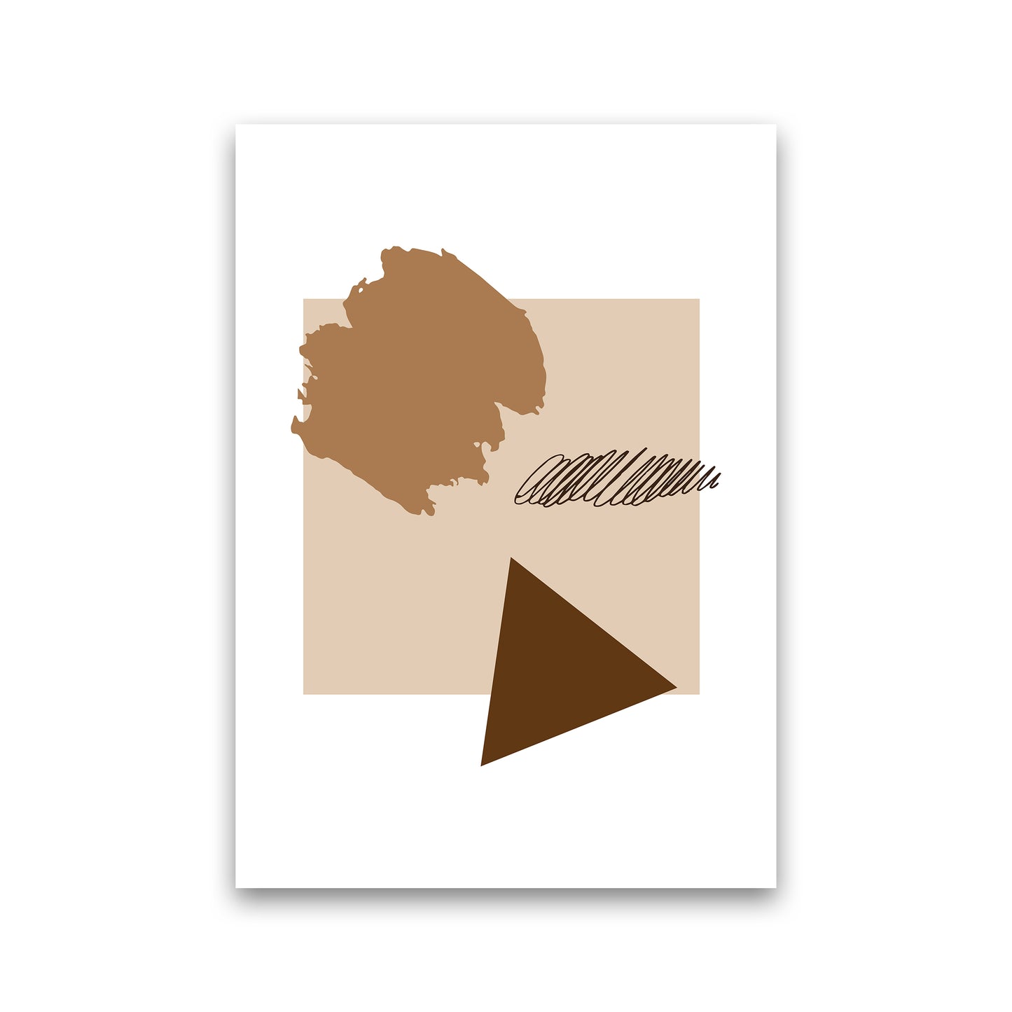 Square Mismatch Taupe Art Print by Pixy Paper Print Only