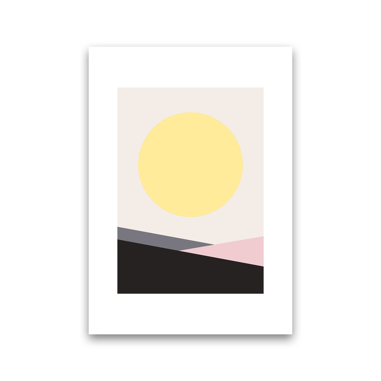 Mila Pink Big Sun N7 Art Print by Pixy Paper Print Only