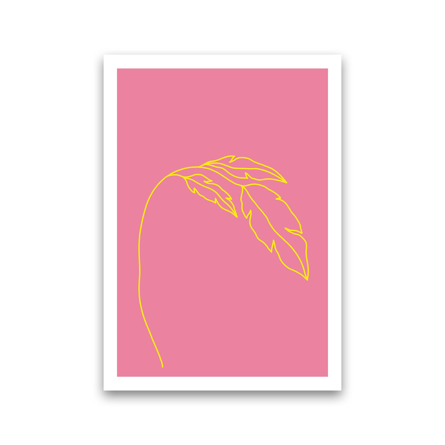 Plant Pink Neon Funk Art Print by Pixy Paper Print Only