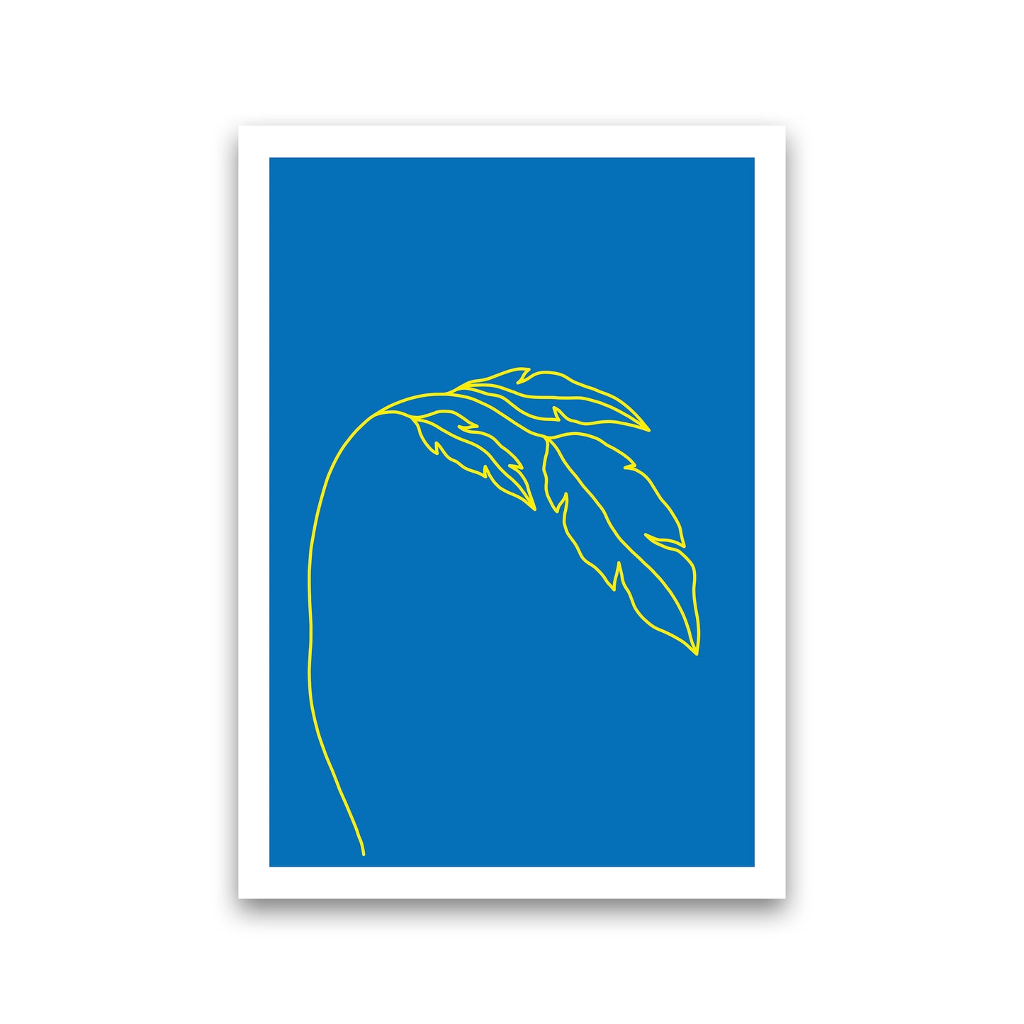 Plant Blue Neon Funk Art Print by Pixy Paper Print Only