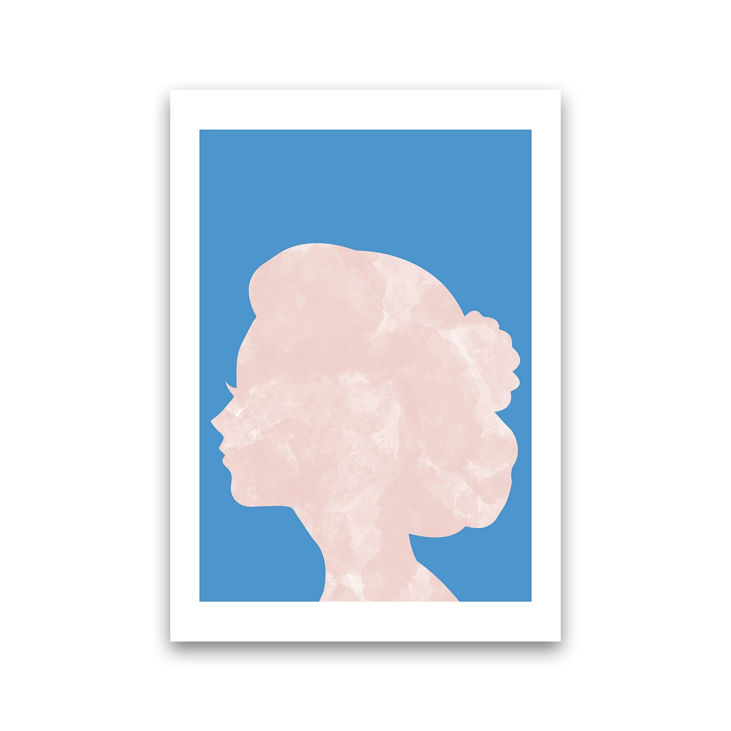 Marble Head Blue Art Print by Pixy Paper Print Only