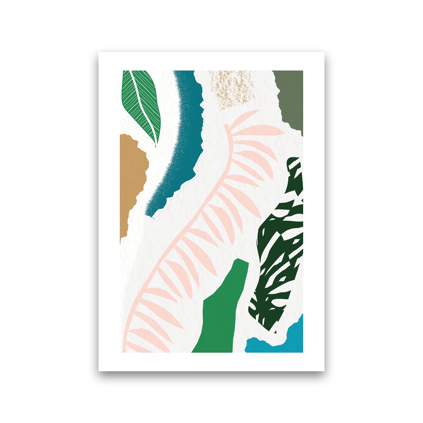 Pink Leaf Jungle Abstract Art Print by Pixy Paper Print Only