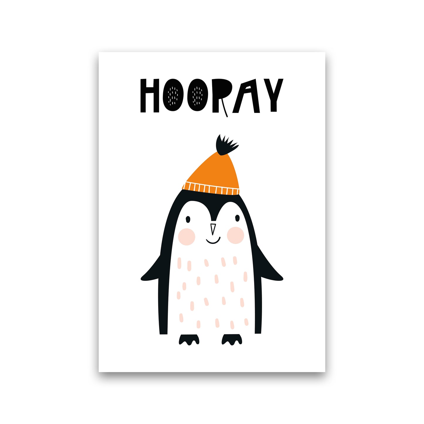 Hooray Penguin Animal Art Print by Pixy Paper Print Only