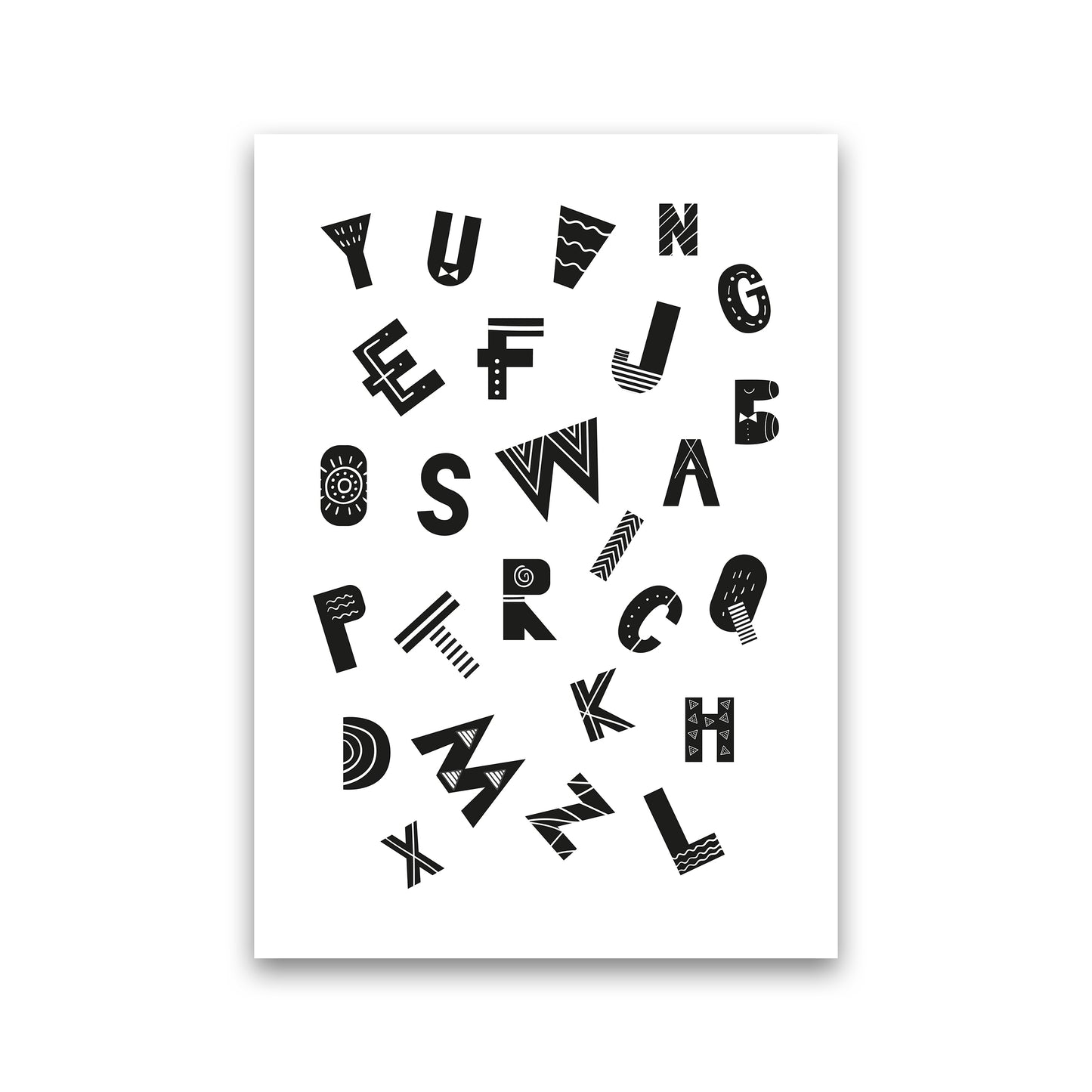 Jumbled Alphabet Art Print by Pixy Paper Print Only