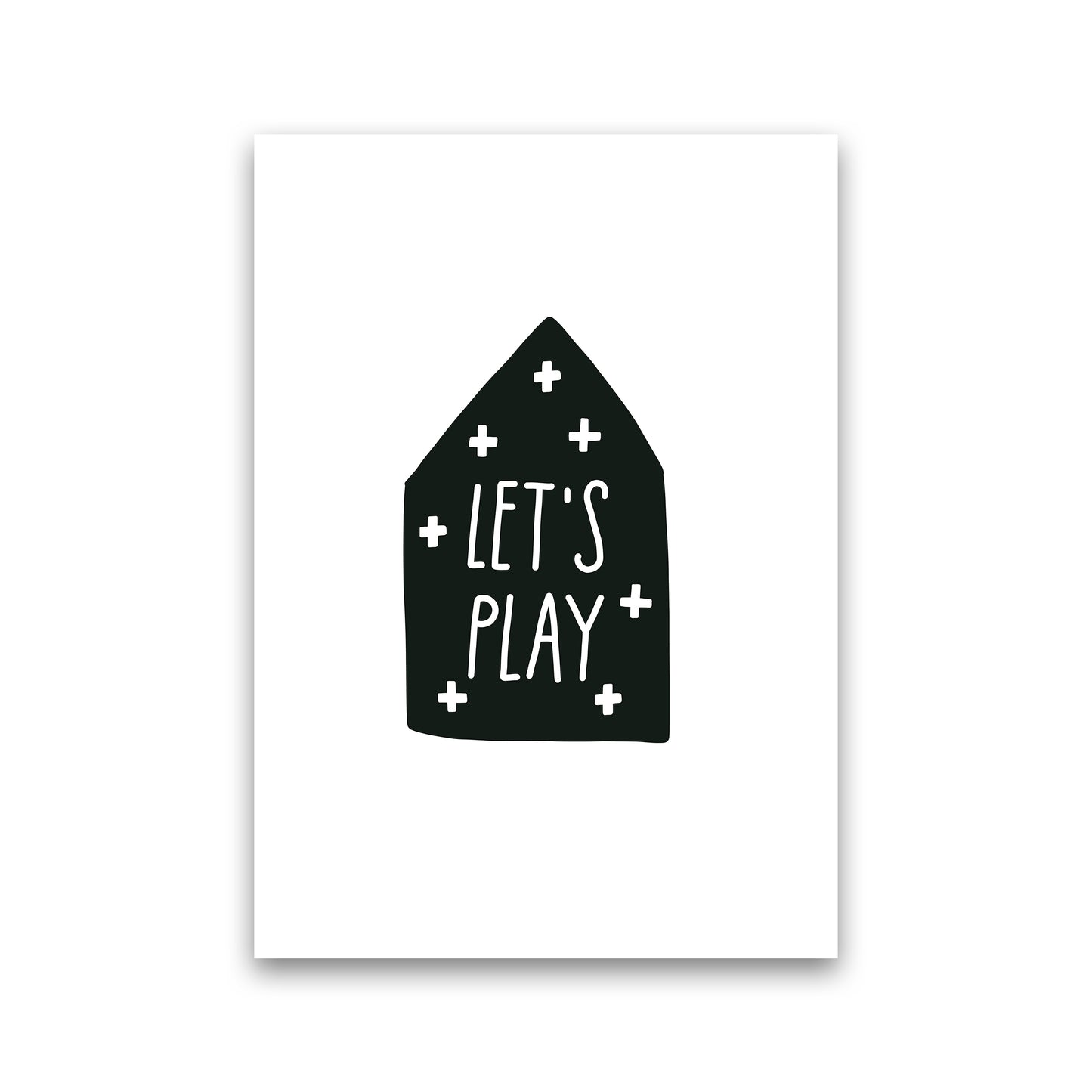 Let'S Play House Black Super Scandi Art Print by Pixy Paper Print Only