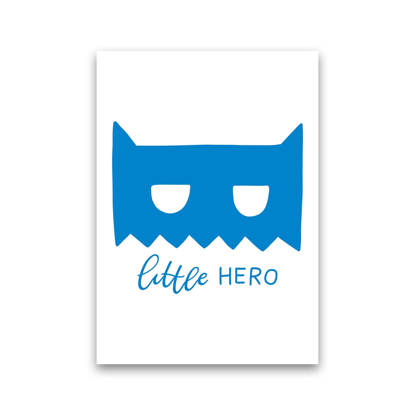 Little Hero Mask Blue Super Scandi Art Print by Pixy Paper Print Only