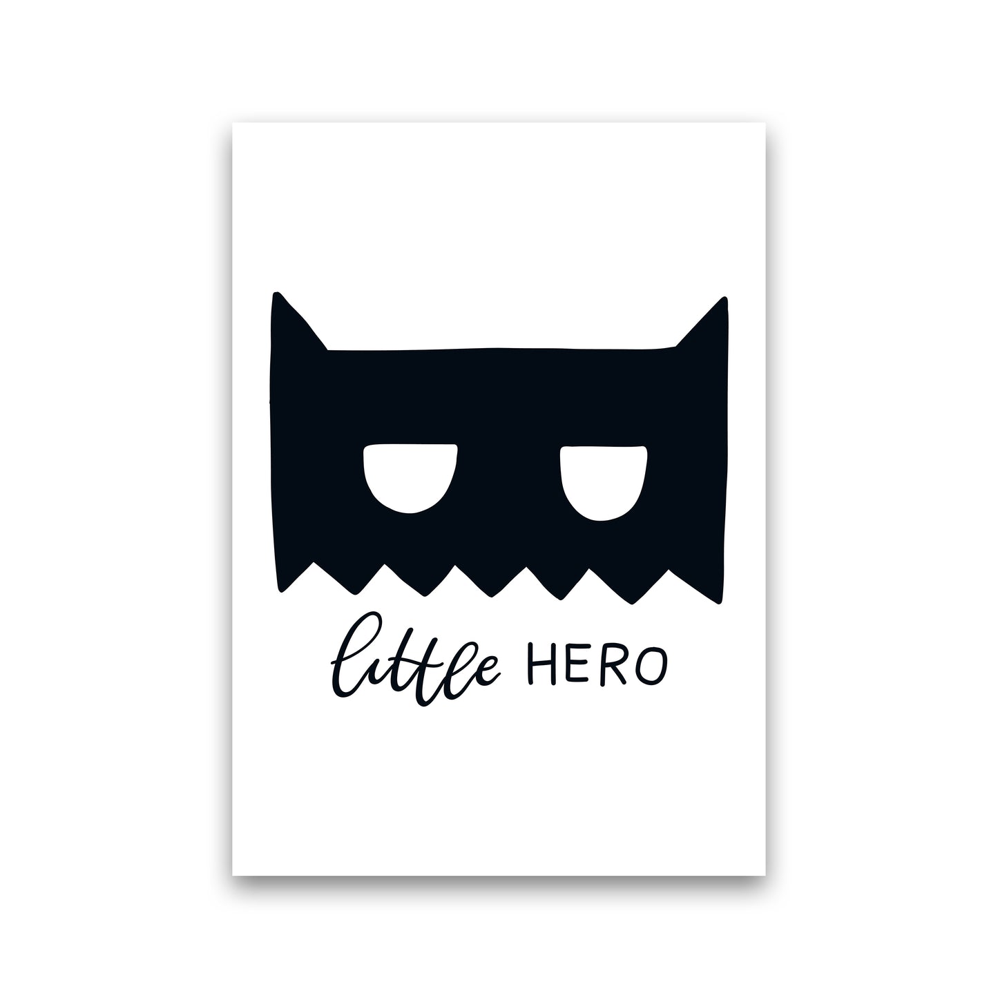 Little Hero Mask Super Scandi Black Art Print by Pixy Paper Print Only