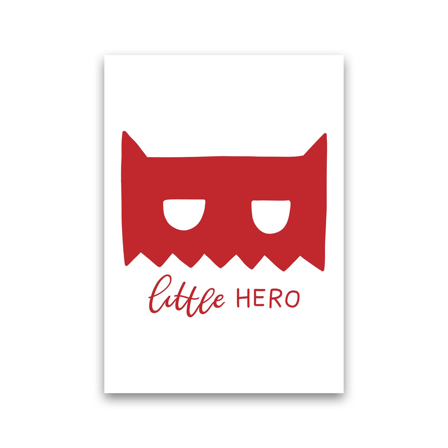 Little Hero Mask Red Super Scandi Art Print by Pixy Paper Print Only