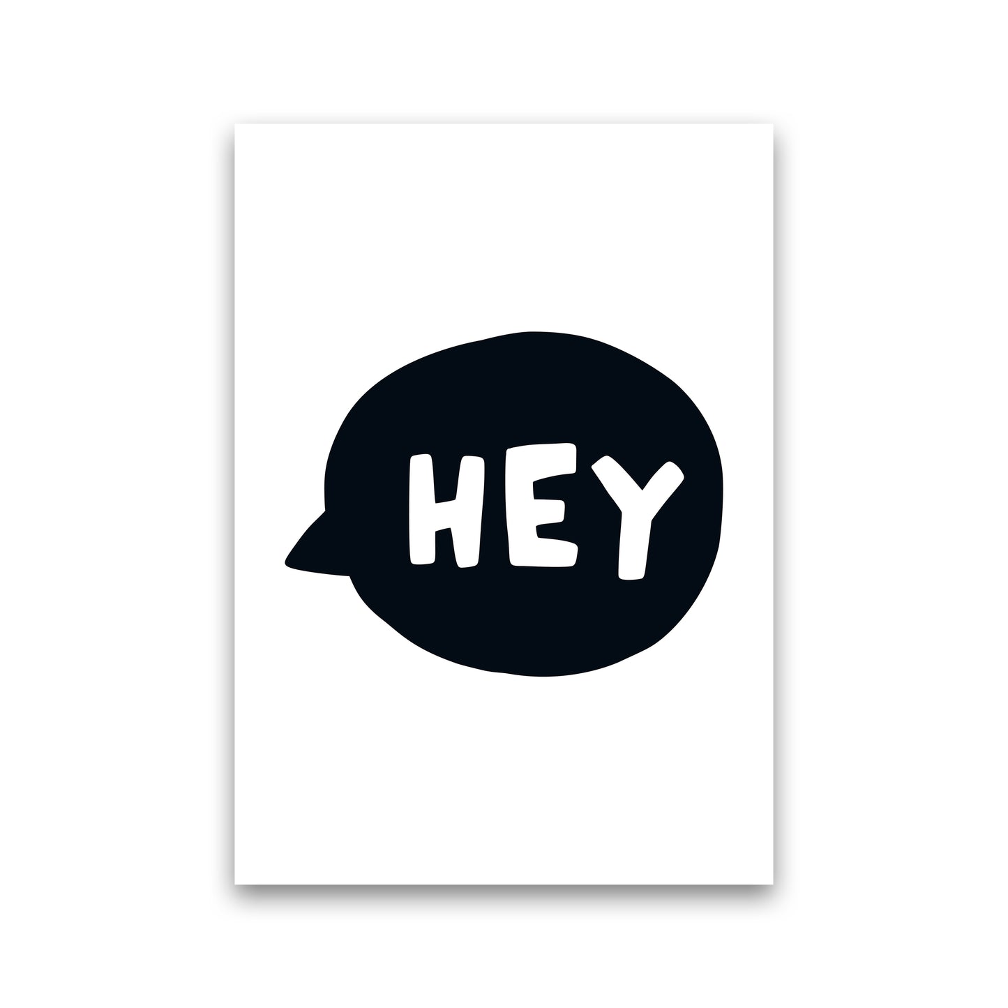 Hey Bubble Super Scandi Black Art Print by Pixy Paper Print Only