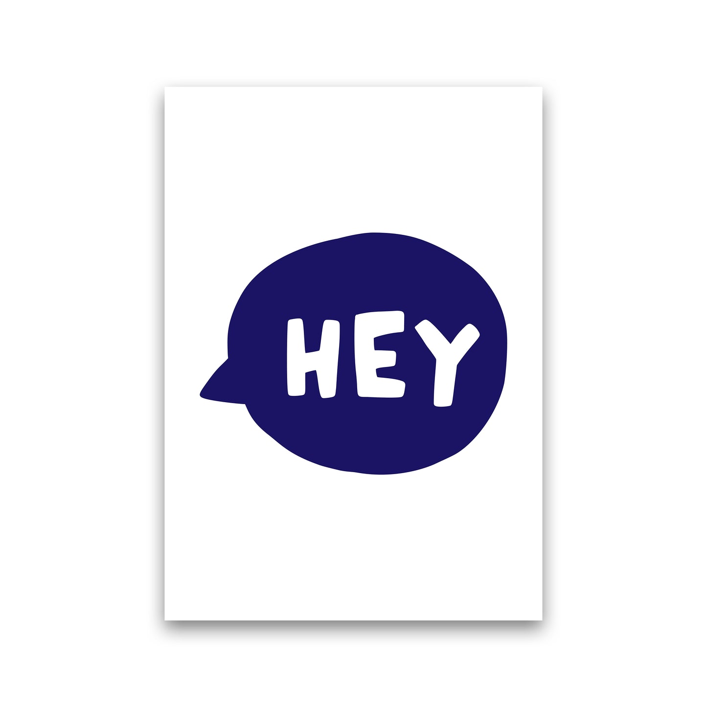 Hey Bubble Navy Super Scandi Art Print by Pixy Paper Print Only