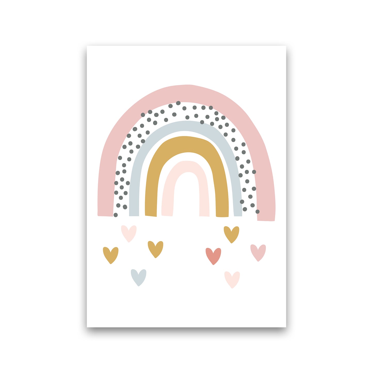 Rainbow With Heart Drops Art Print by Pixy Paper Print Only