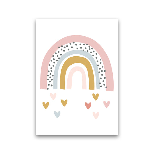 Rainbow With Heart Drops  Art Print by Pixy Paper Print Only