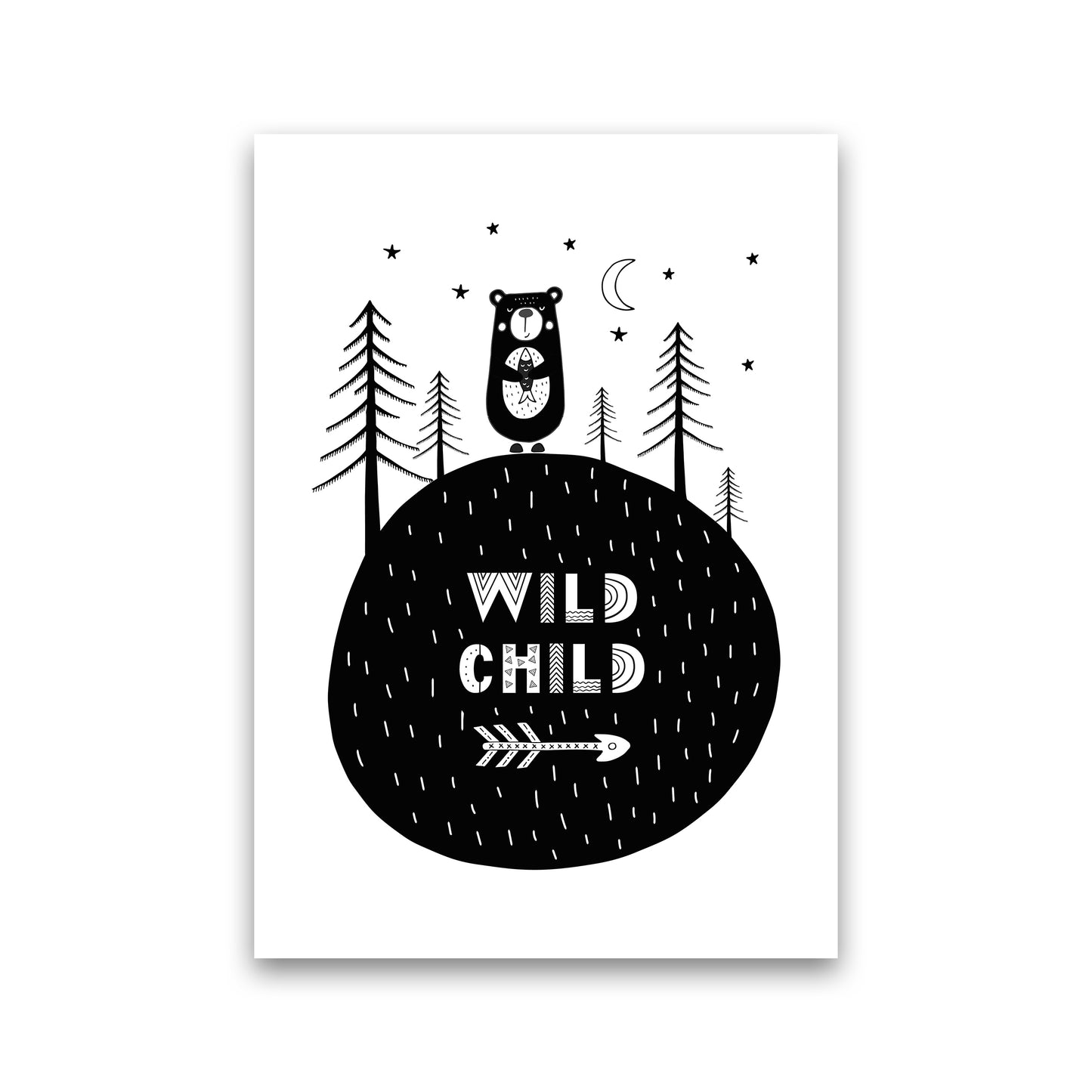 Wild Child Forest Bear Art Print by Pixy Paper Print Only