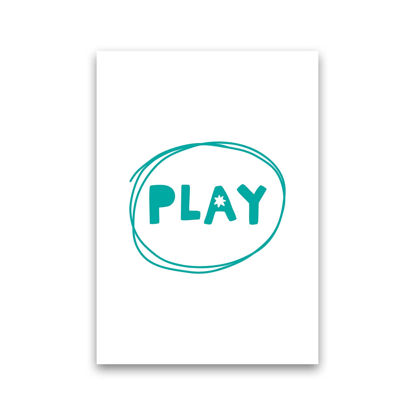 Play Teal Super Scandi Art Print by Pixy Paper Print Only