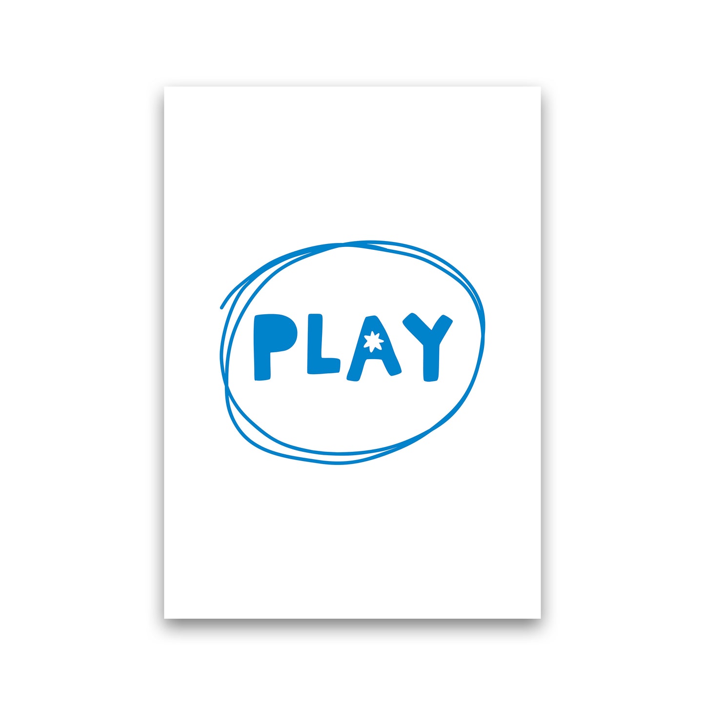 Play Blue Super Scandi Art Print by Pixy Paper Print Only