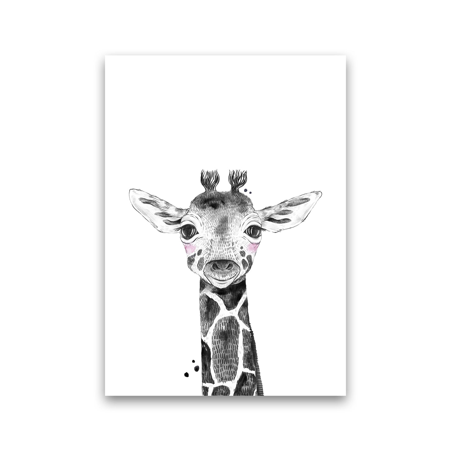 Safari Babies Giraffe Art Print by Pixy Paper Print Only