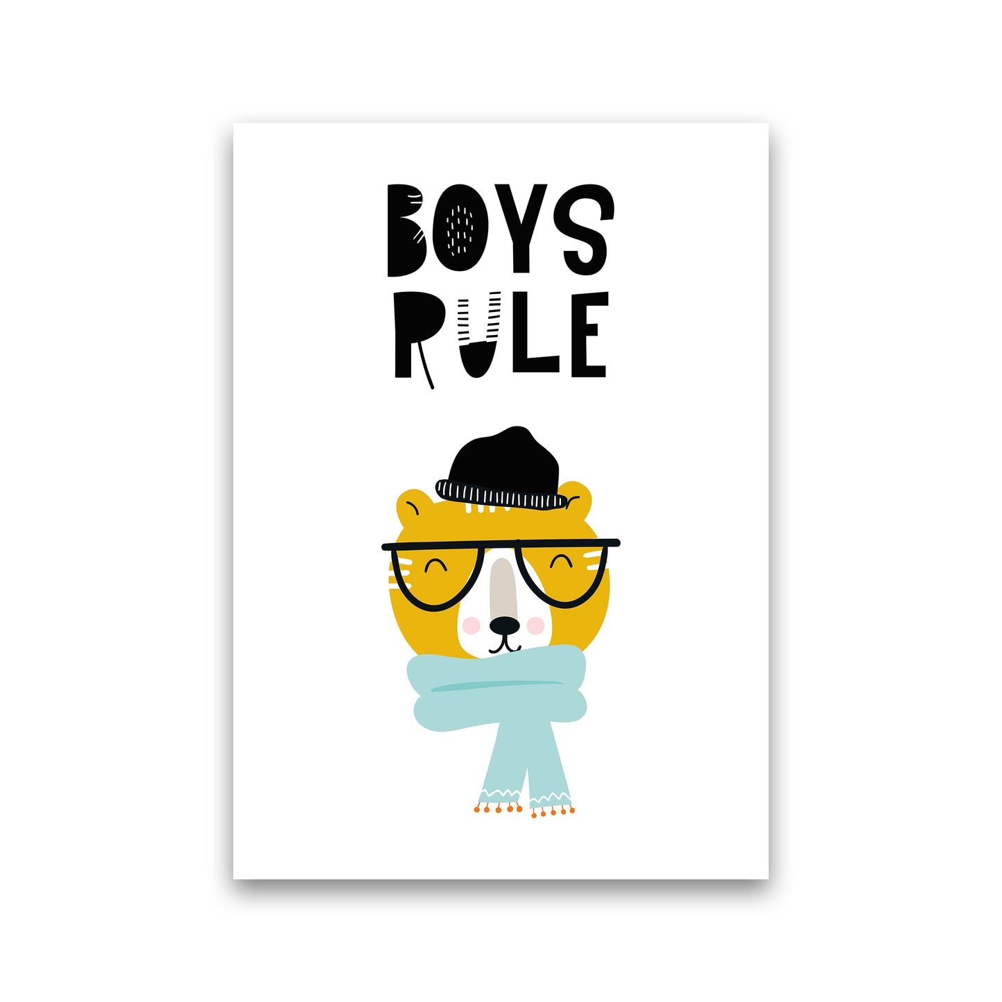 Boys Rule Animal Pop Art Print by Pixy Paper Print Only