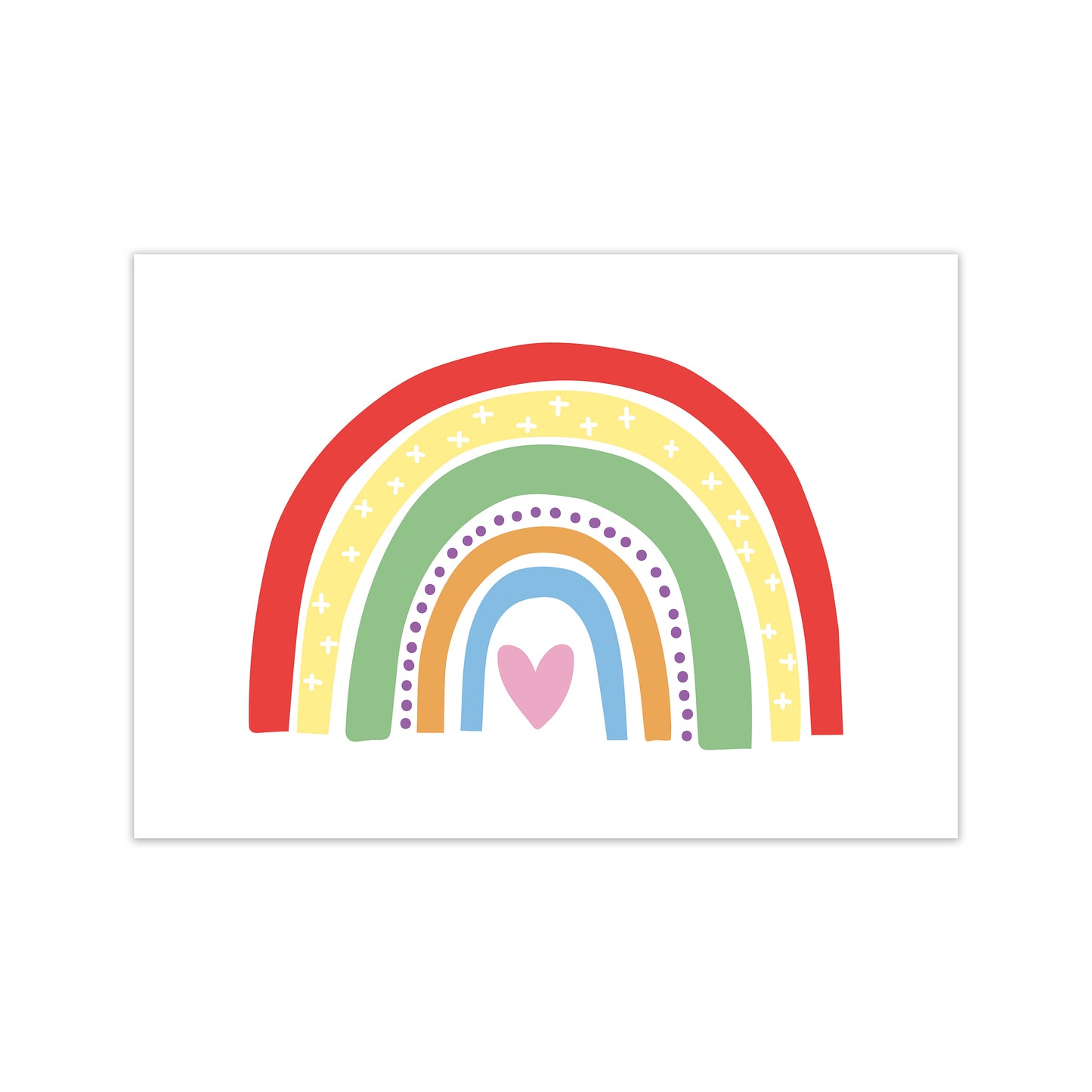Rainbow With Heart Art Print by Pixy Paper Print Only