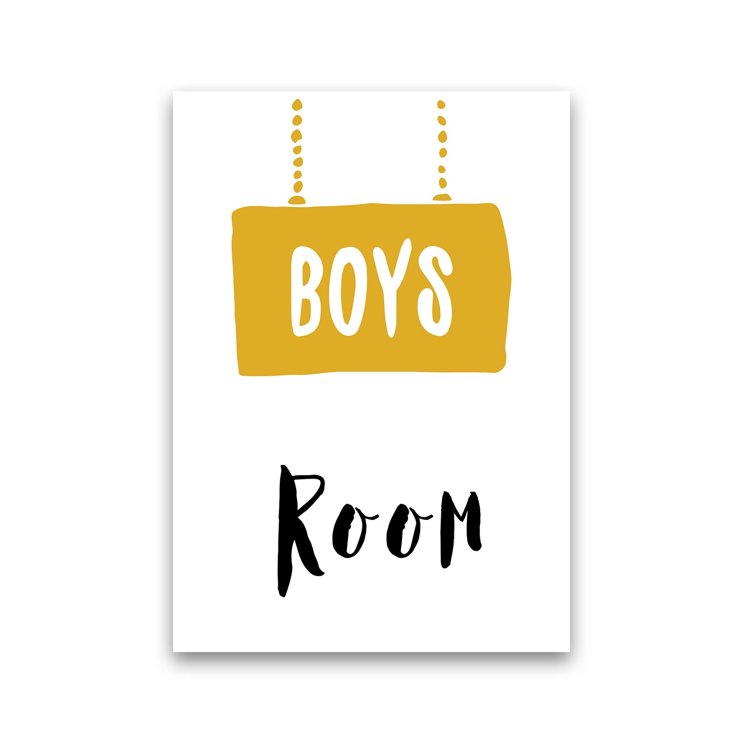 Boys Room Mustard Art Print by Pixy Paper Print Only