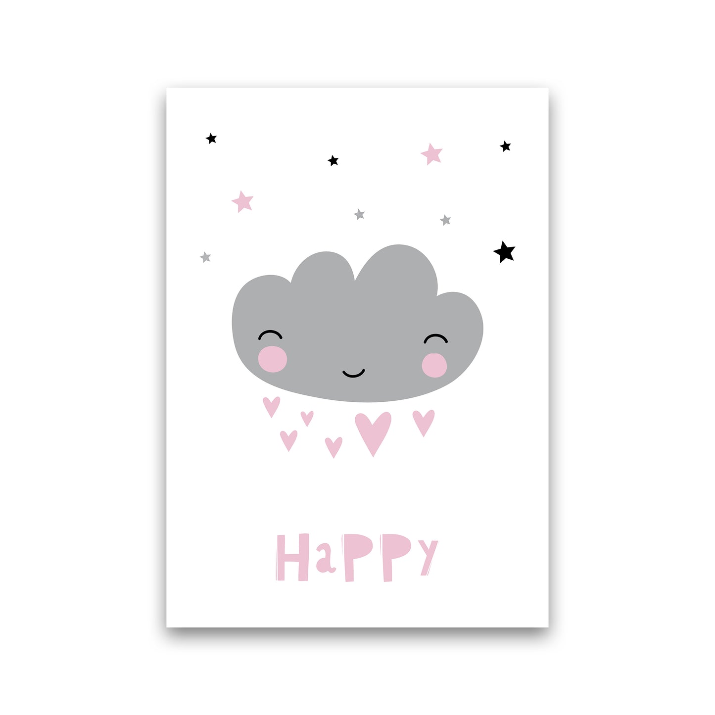 Happy Cloud Art Print by Pixy Paper Print Only