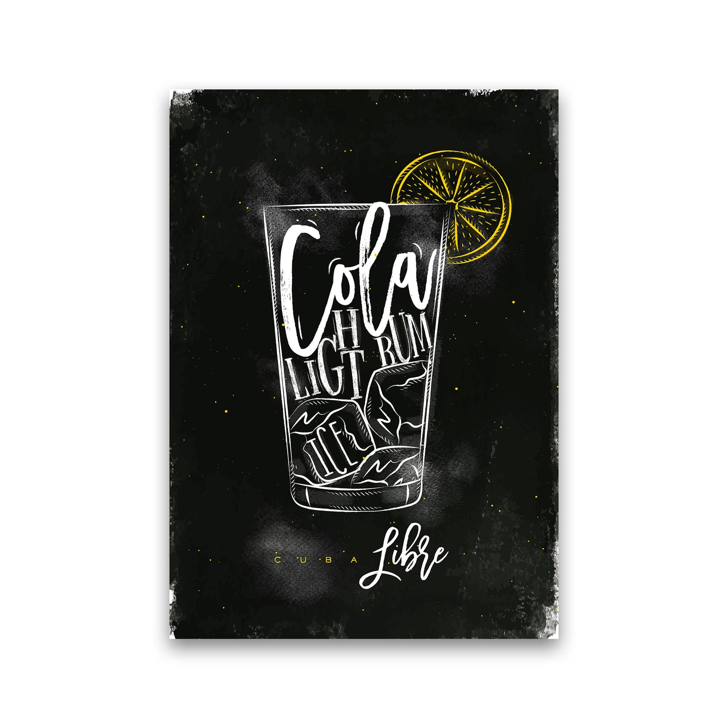 Cuba Libre Cocktail Black Art Print by Pixy Paper Print Only