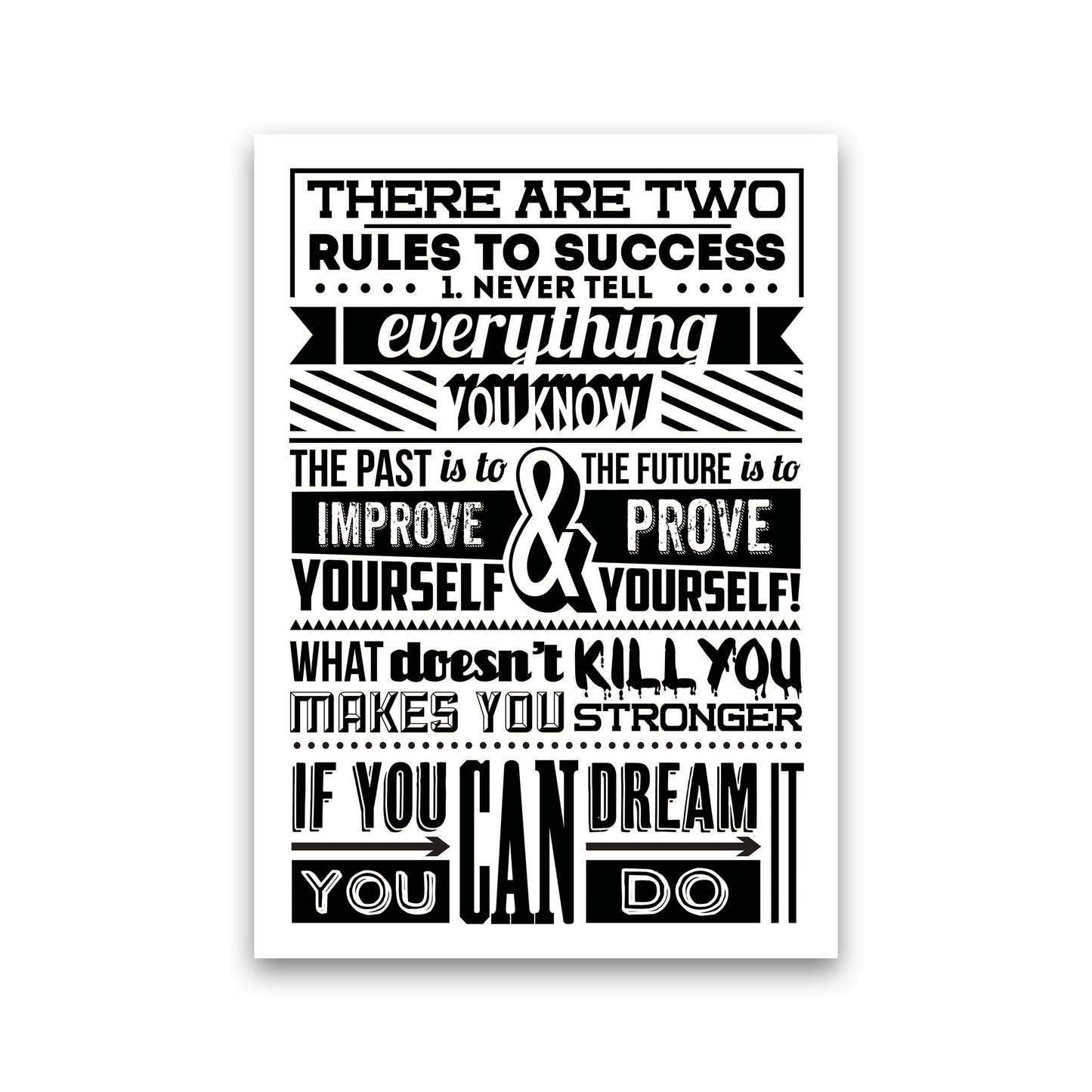 Rules To Success Vintage Art Print by Pixy Paper Print Only