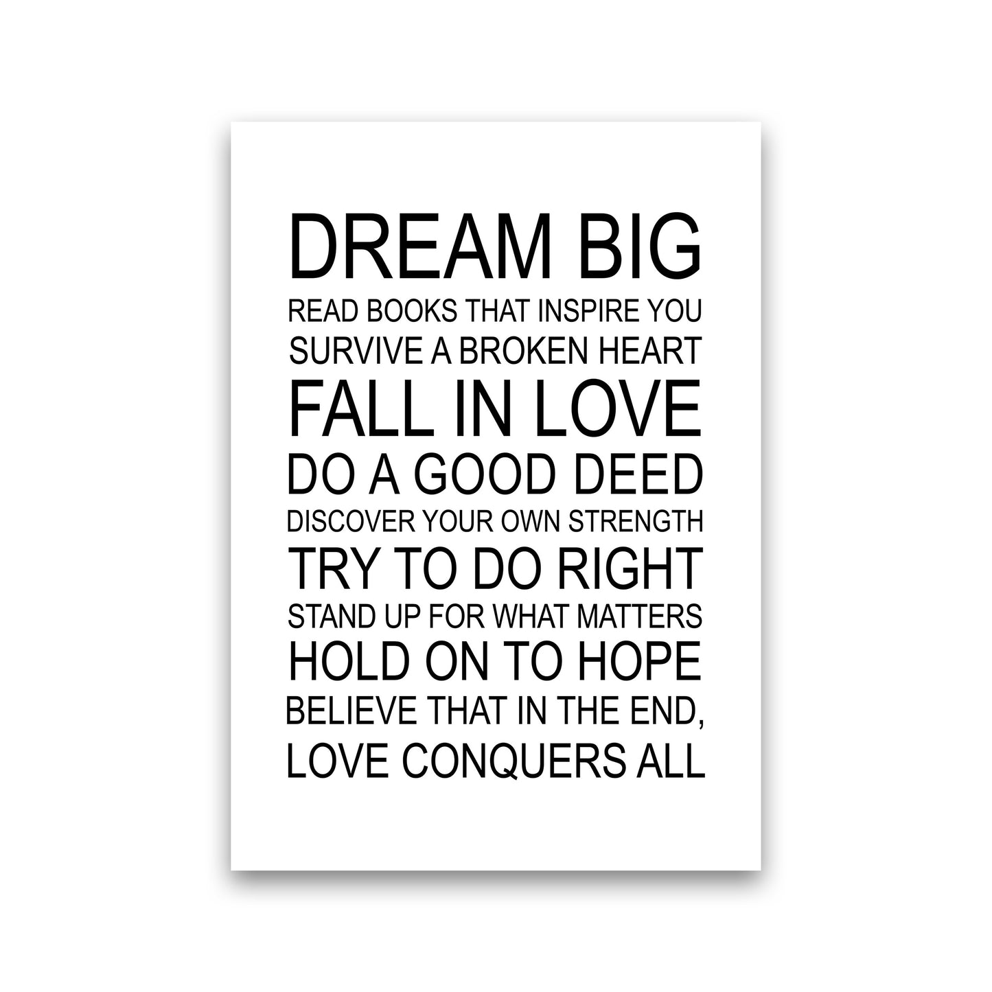 Dream Big Inspirational Art Print by Pixy Paper Print Only