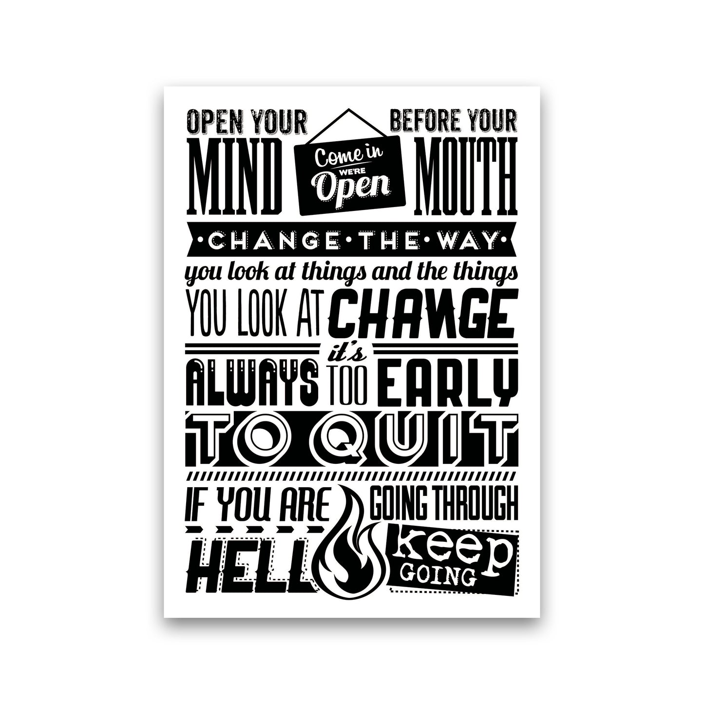 Open Your Mind Vintage Art Print by Pixy Paper Print Only