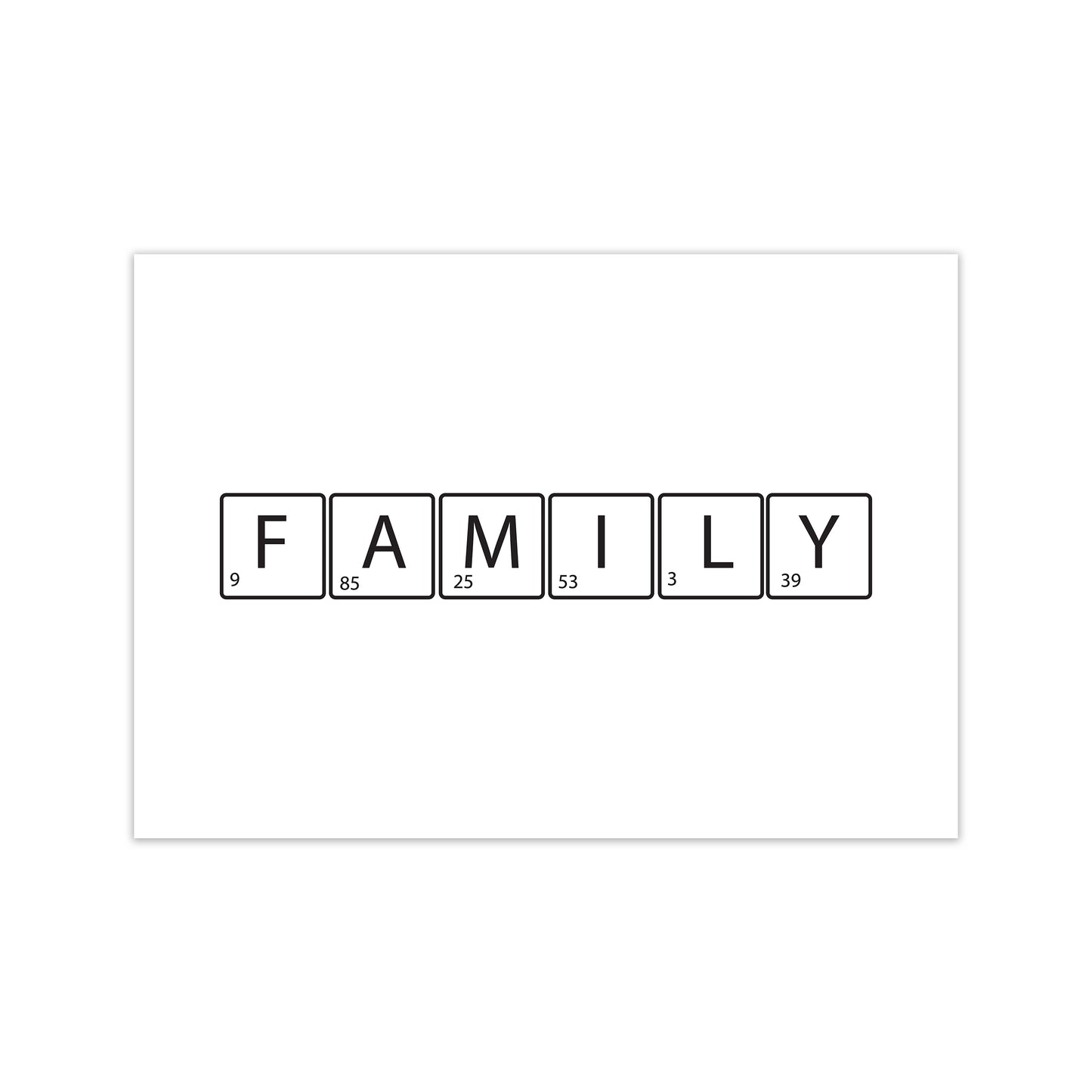 Family Letters Art Print by Pixy Paper Print Only