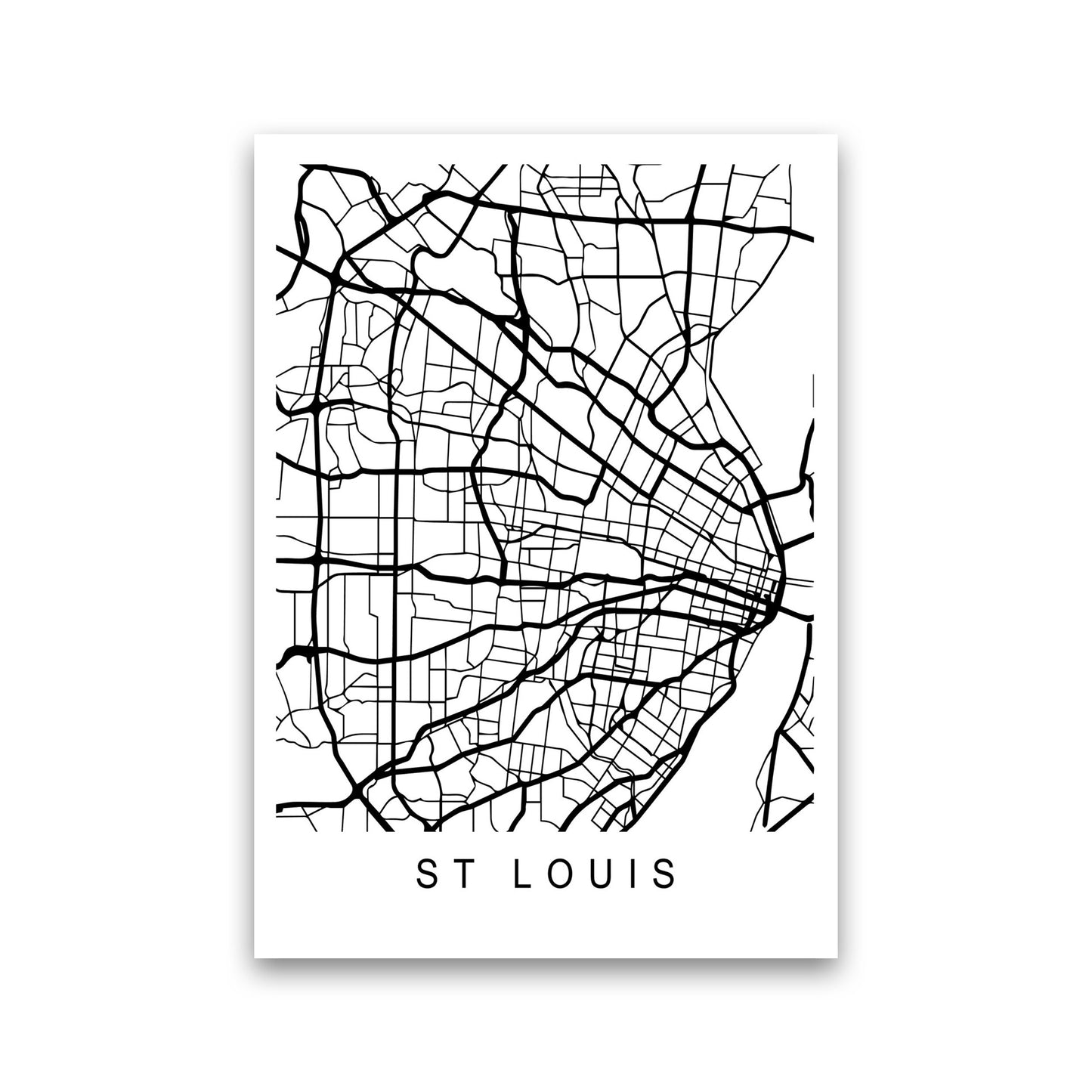 St Louis Map Art Print by Pixy Paper Print Only