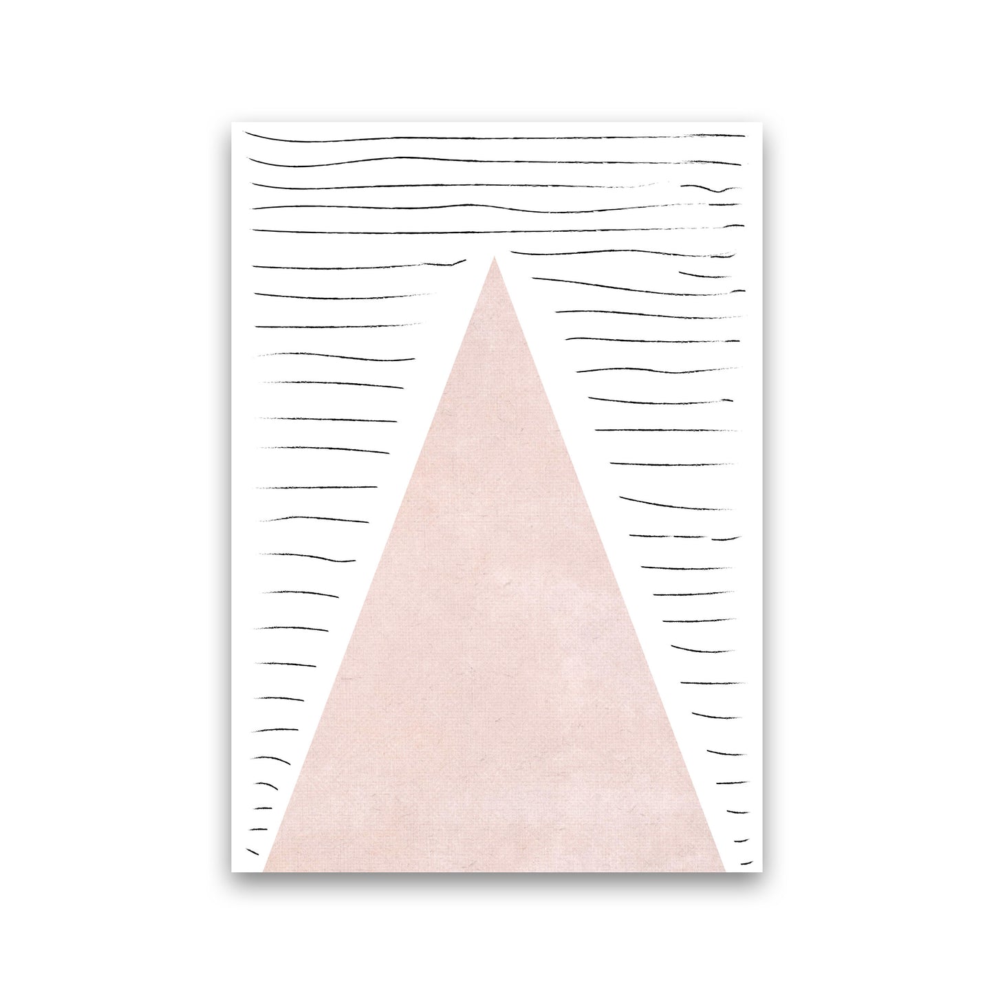 Mountains lines pink cotton Art Print by Pixy Paper Print Only