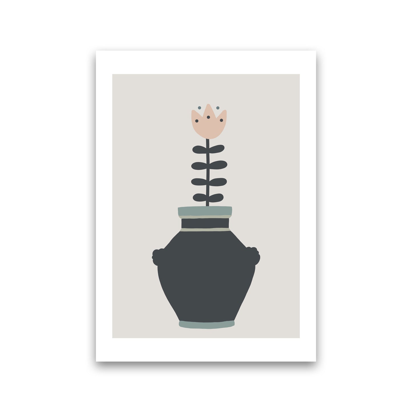 Inspired Plant Pot Stone Art Print by Pixy Paper Print Only