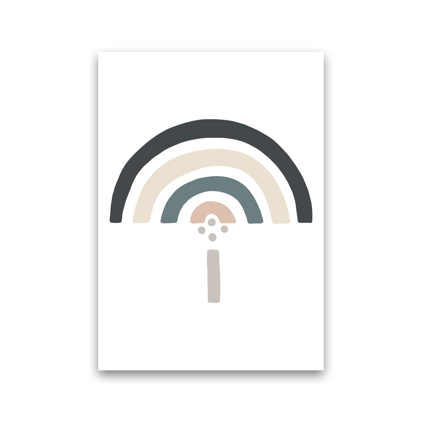 Inspired Natural Rainbow White Art Print by Pixy Paper Print Only