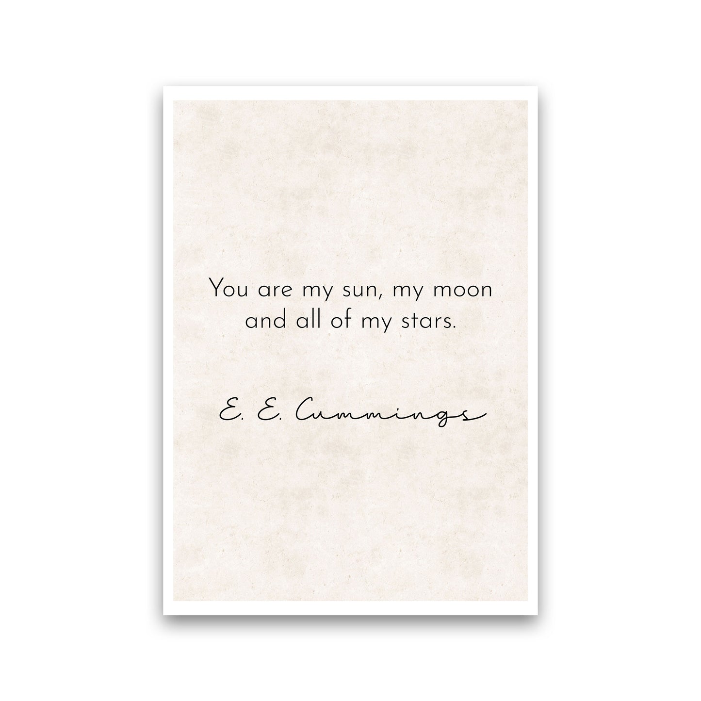 You Are My Sun - Cummings Art Print by Pixy Paper Print Only