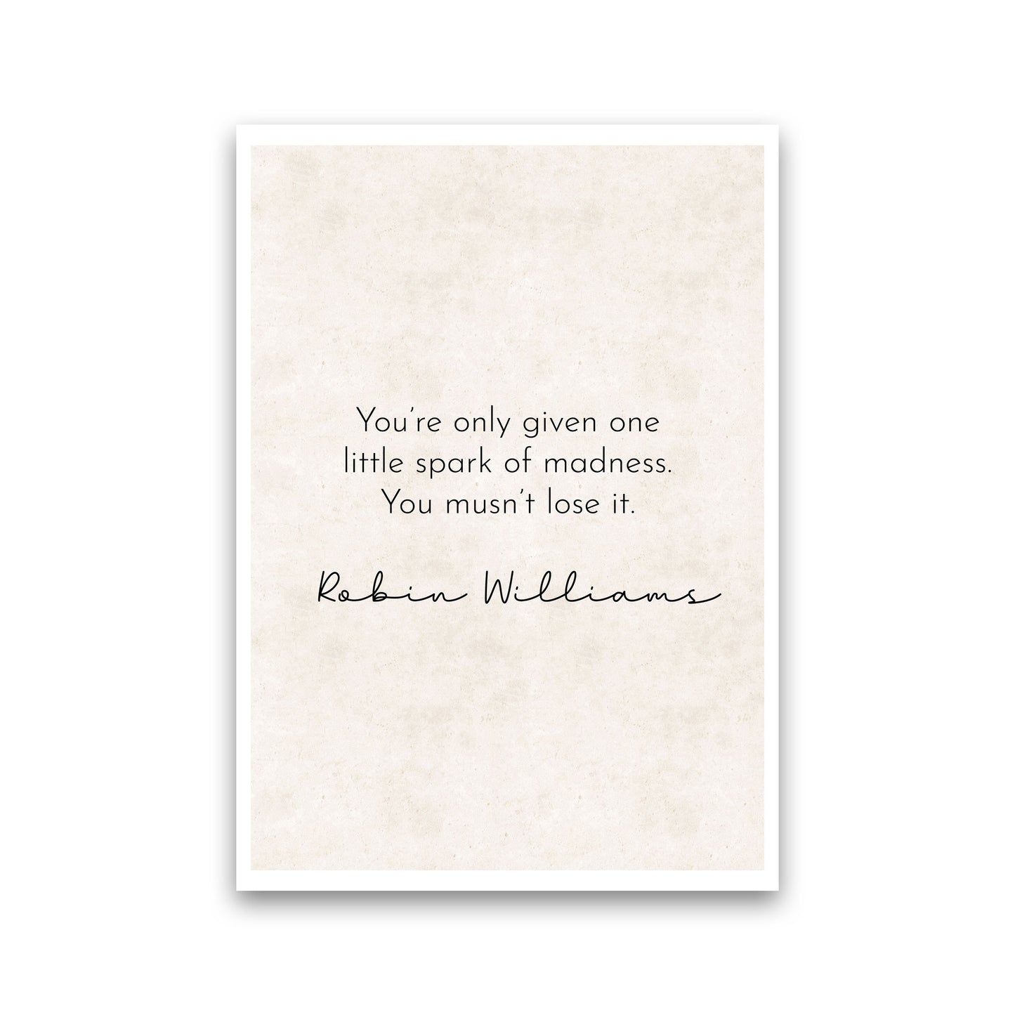 One Spark - Robin Williams Art Print by Pixy Paper Print Only