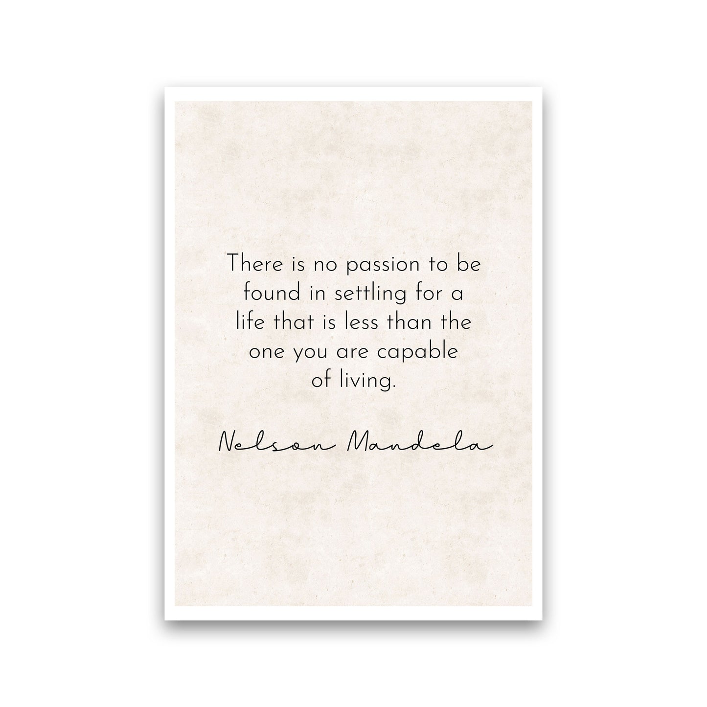 No Passion - Nelson Mandela Art Print by Pixy Paper Print Only