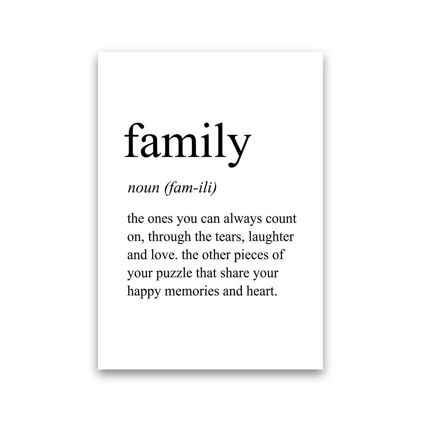 Family Definition Art Print by Pixy Paper Print Only