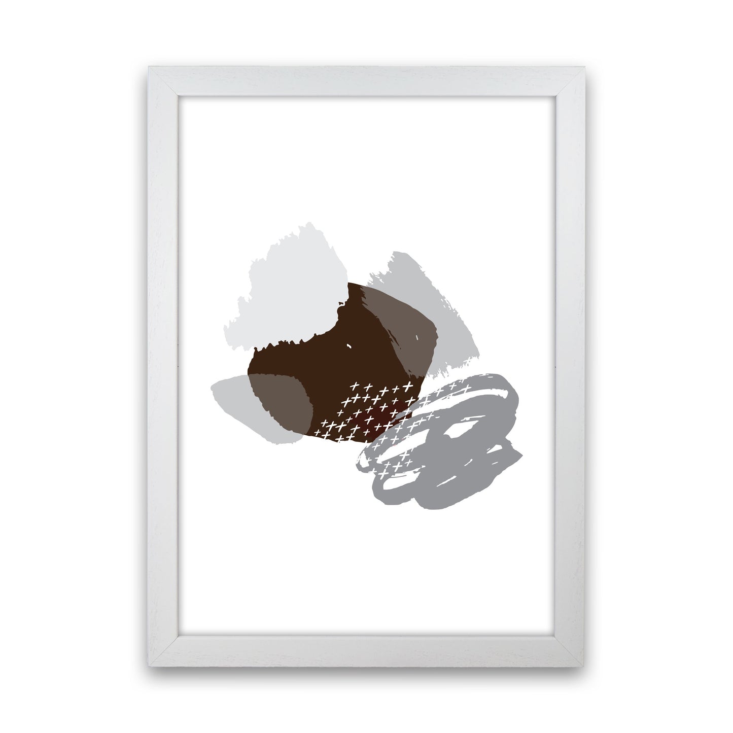 Grey And Black Mismatch Abstract Modern Print White Grain