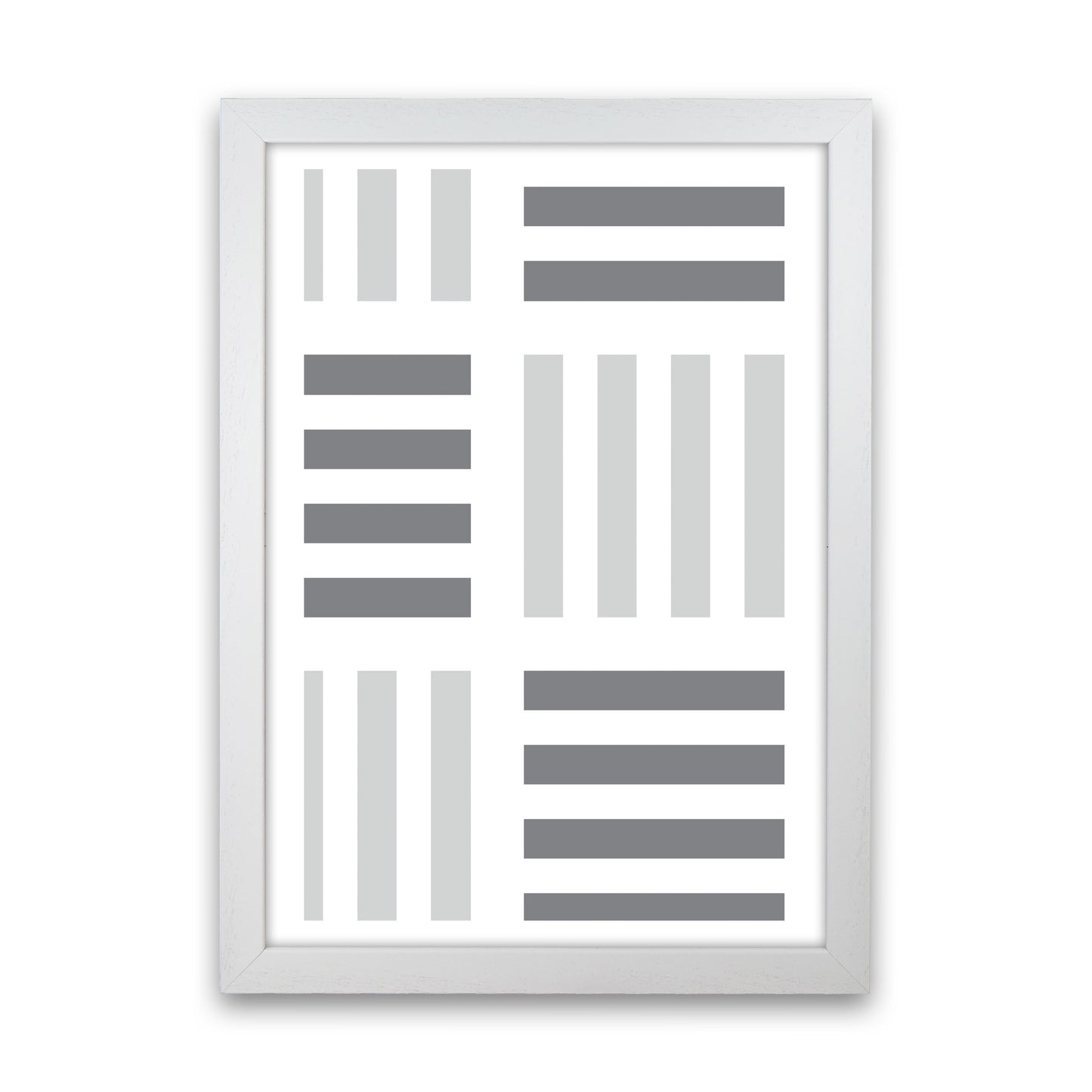 Grey Abstract Patterns 2 Modern Print White Grain