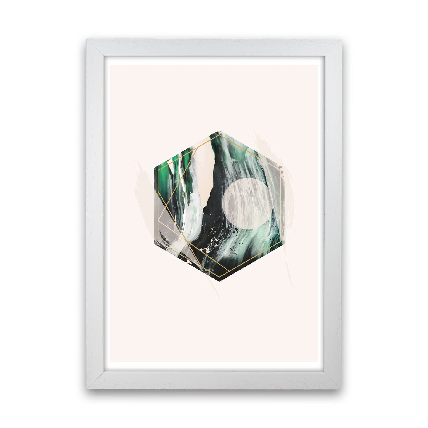 Random Geo Styles 1 Modern Print White Grain