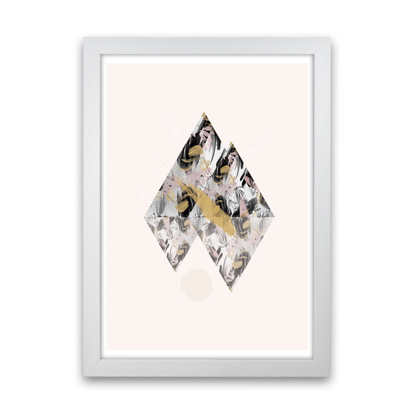 Random Geo Styles 2 Modern Print White Grain