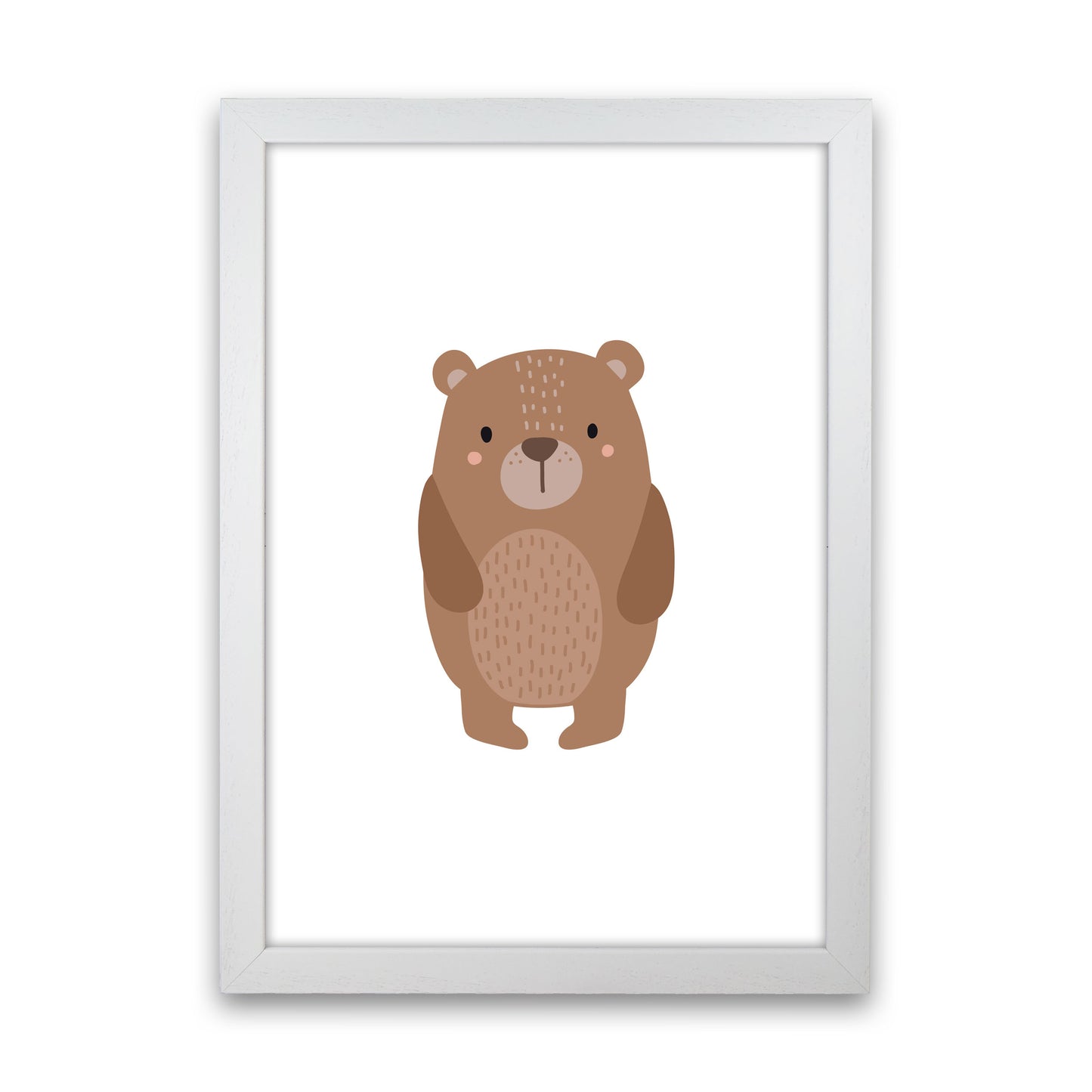 Children's Animals, Bear Modern Print White Grain