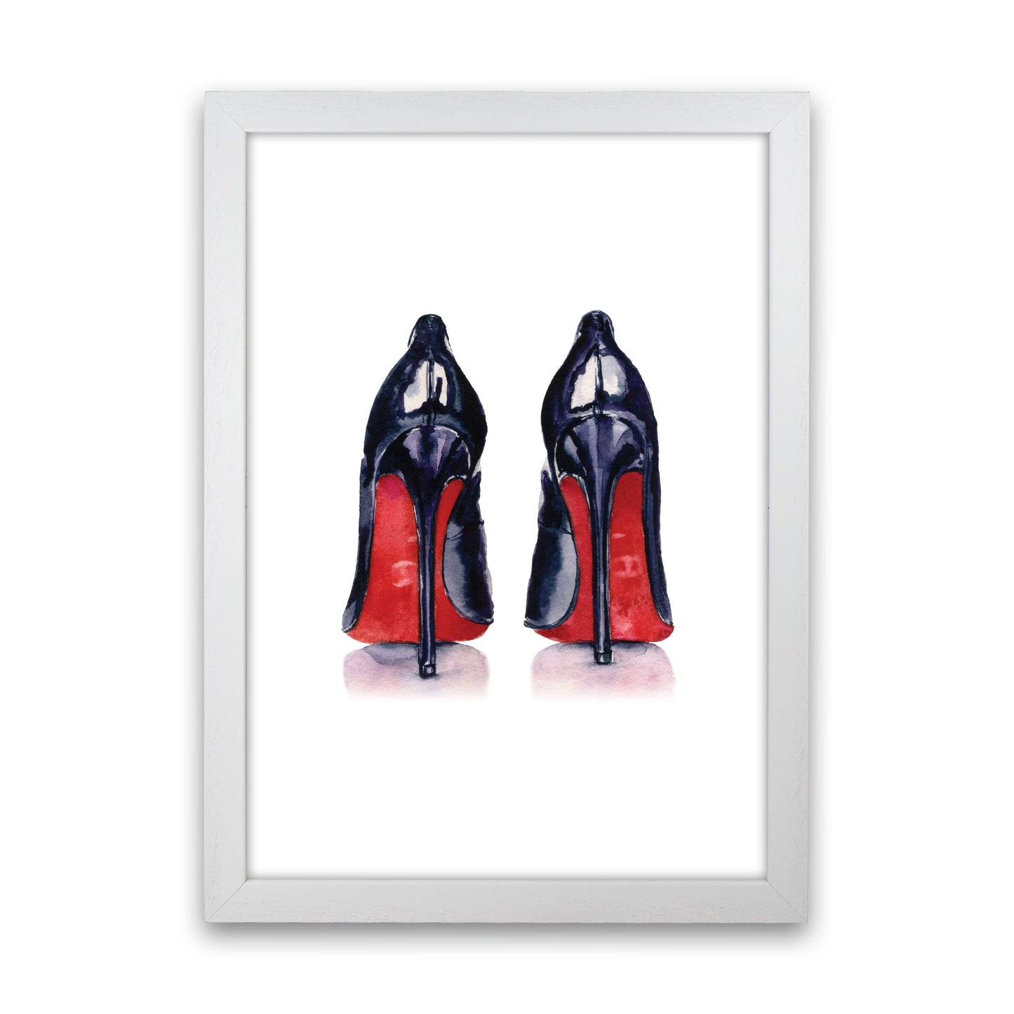 Black High Heels Modern Print White Grain