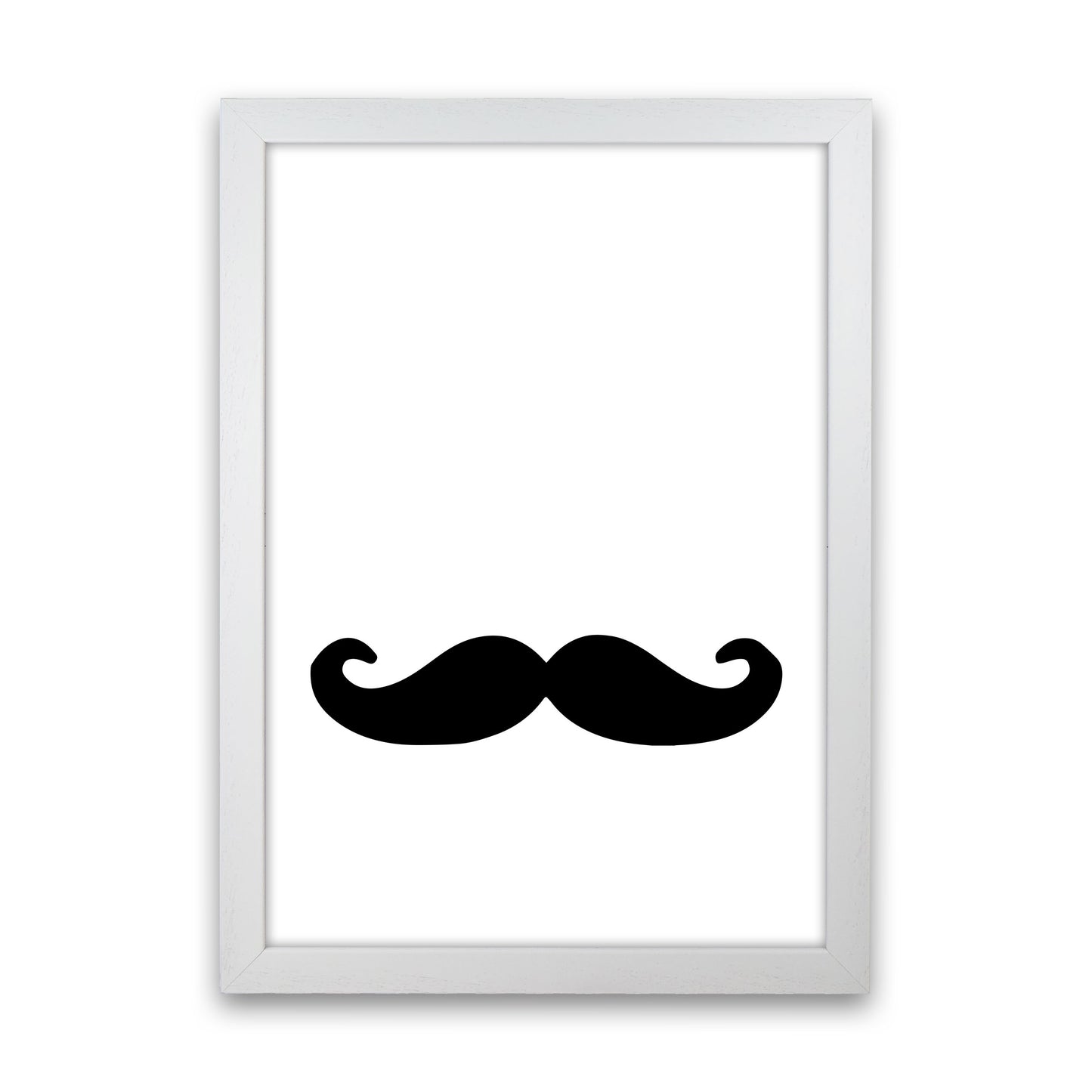 Moustache Modern Print White Grain