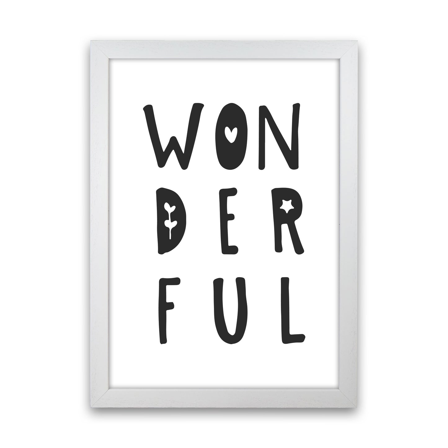 Wonderful Black Framed Nursey Wall Art Print White Grain