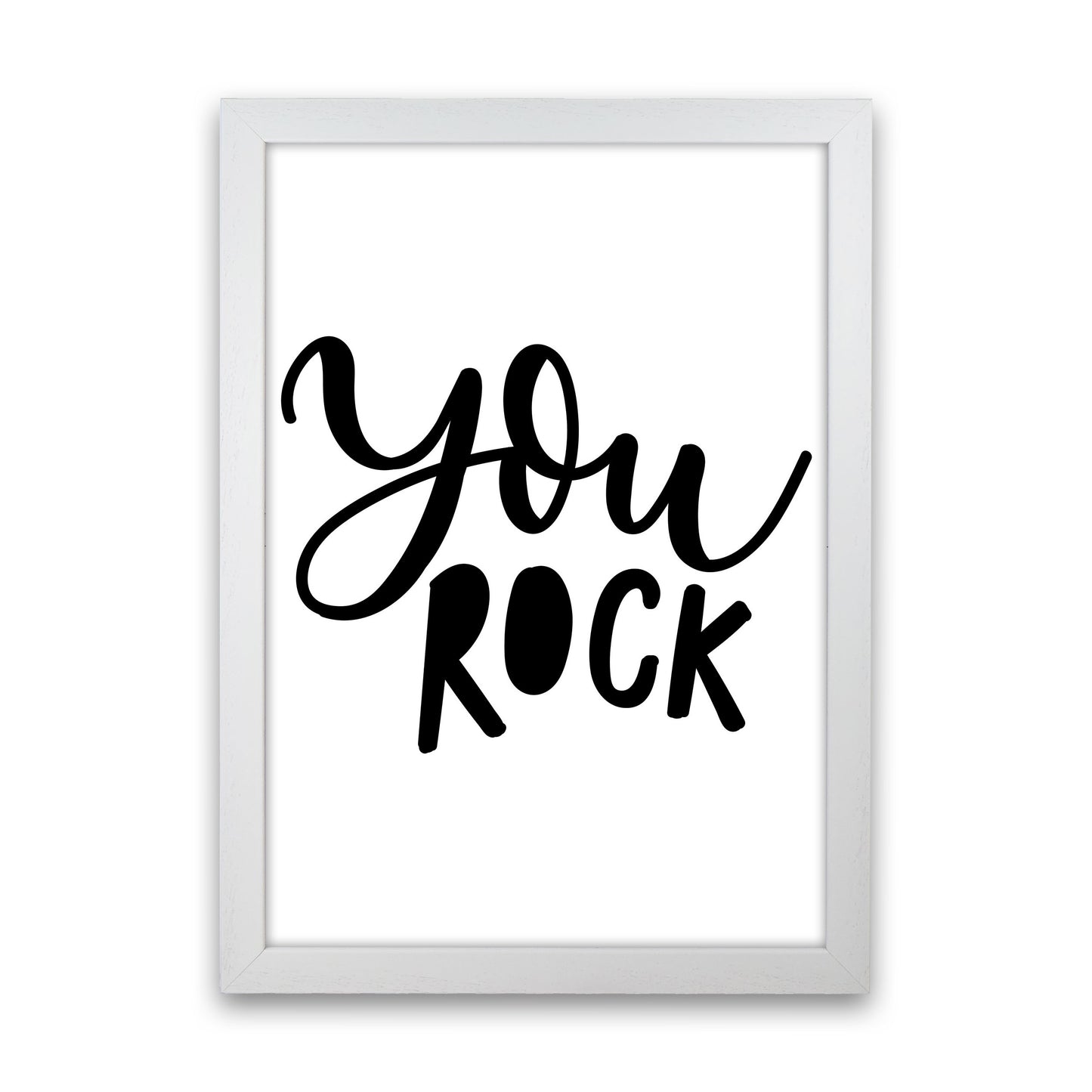 You Rock Modern Print White Grain