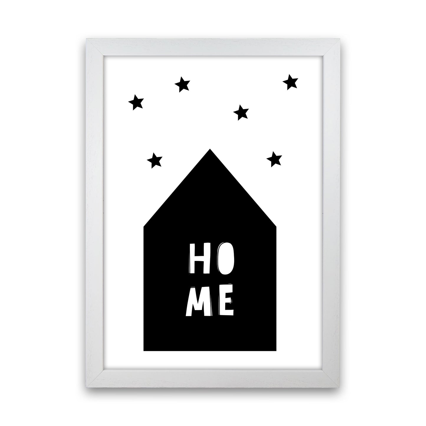 Home Scandi Framed Typography Wall Art Print White Grain